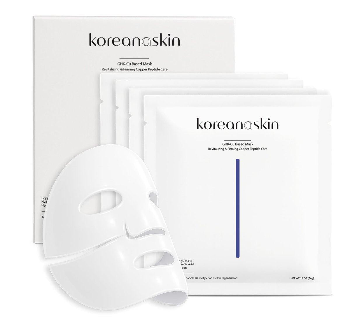 Koreana Skin GHK-Cu Kupferpeptid Hydrogel Gesichtsmaske – Anti-Aging Kollagen Booster für Hautreparatur, Straffung, Reduzierung von Aknenarben & Rötungen. K-Beauty Tuchmasken Behandlung