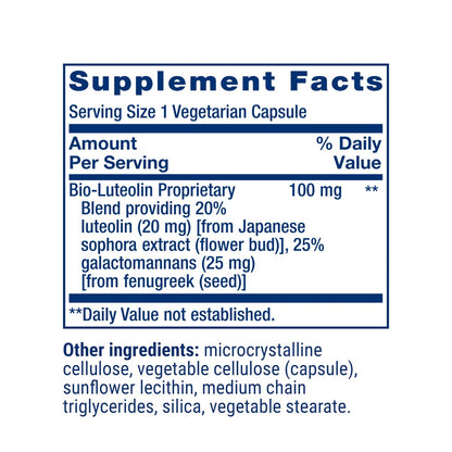 Life Extension® Bio-Luteolin™ – Zellgesundheit, gesundes Altern, bioverfügbare Formel mit Luteolin und Bockshornklee-Faser, glutenfrei, nicht-GVO, vegetarisch, 30 Kapseln