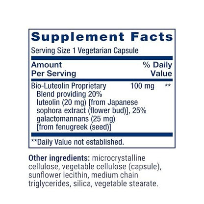 Life Extension® Bio-Luteolin™ – Zellgesundheit, gesundes Altern, bioverfügbare Formel mit Luteolin und Bockshornklee-Faser, glutenfrei, nicht-GVO, vegetarisch, 30 Kapseln