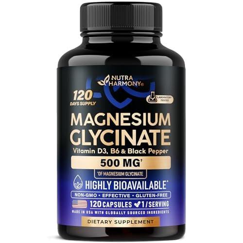 Magnesium Glycinat 500 mg – Chelatkomplex mit hoher Bioverfügbarkeit – Unterstützt Schlaf, Muskeln & Herzgesundheit – für Frauen & Männer – Laborgeprüft & Nicht-GVO – 120 Kapseln