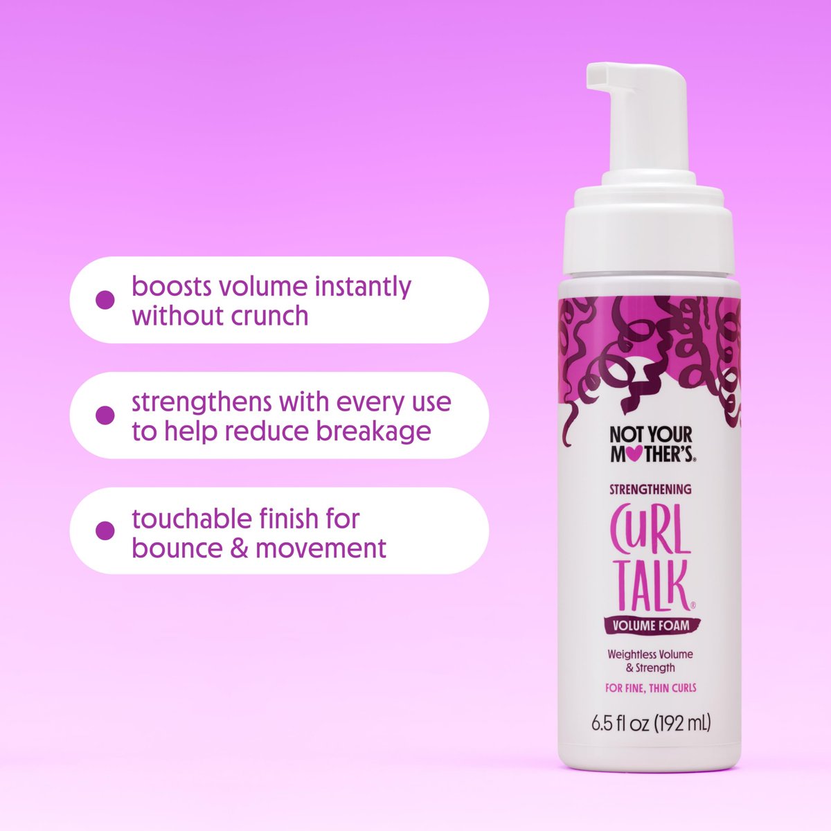 Not Your Mother's Curl Talk Instant Lift Root Haarspray und Stärkender Volumenschaum (2er-Pack) - Angereichert mit Biotin, Peptiden und Reisprotein - Für lockiges Haar