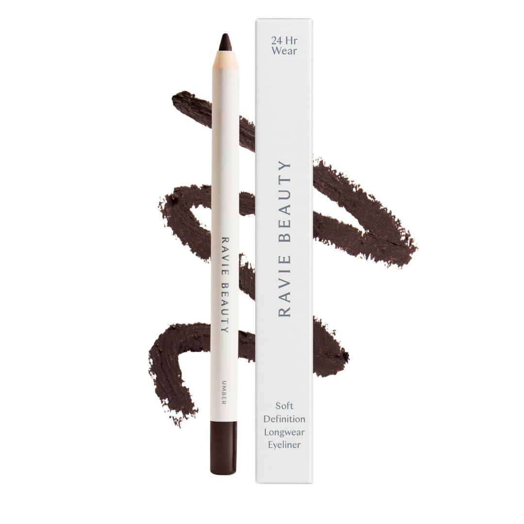Ravie Beauty Soft Definition Longwear Eyeliner Pencil – Farbe Umber (Erdiges Braun) – Wasserfest, wischfest, natürlich – vegan & tierversuchsfrei