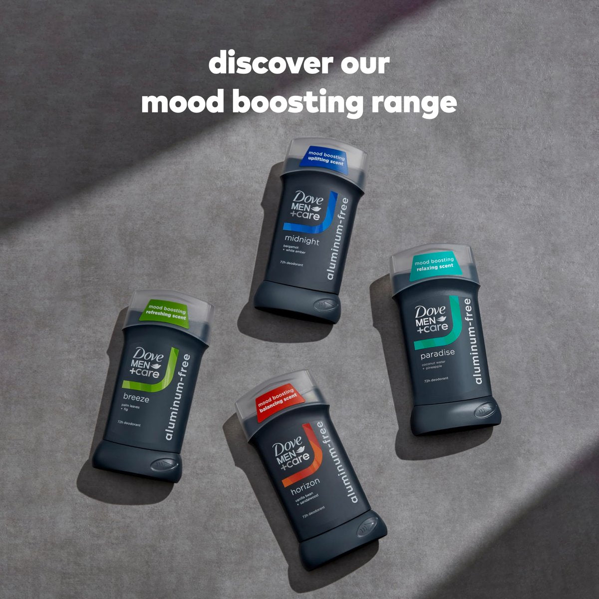 DOVE MEN + CARE Aluminiumfreier Deodorant Stick, Breeze Mood Boosting Duft, 72h Geruchsschutz, 85 g