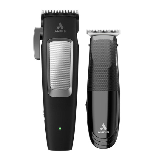 Andis inCRED Kabelloser Haarschneider & T-Blade Trimmer Combo-Set, 23-teilig, leistungsstarker Motor, Lithium-Ionen-Akku, Schwarz