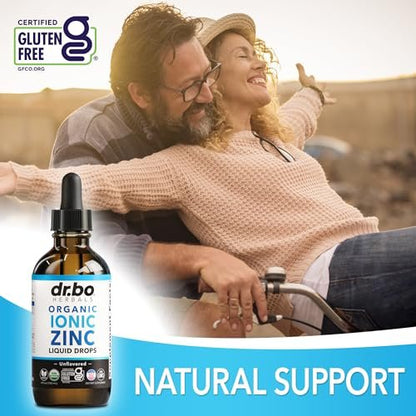 DR. BO Bio-Zink-Tropfen flüssig, organisches ionisches Zink, vegan, für Kinder, Erwachsene, Frauen & Männer, 118 ml (4 oz)