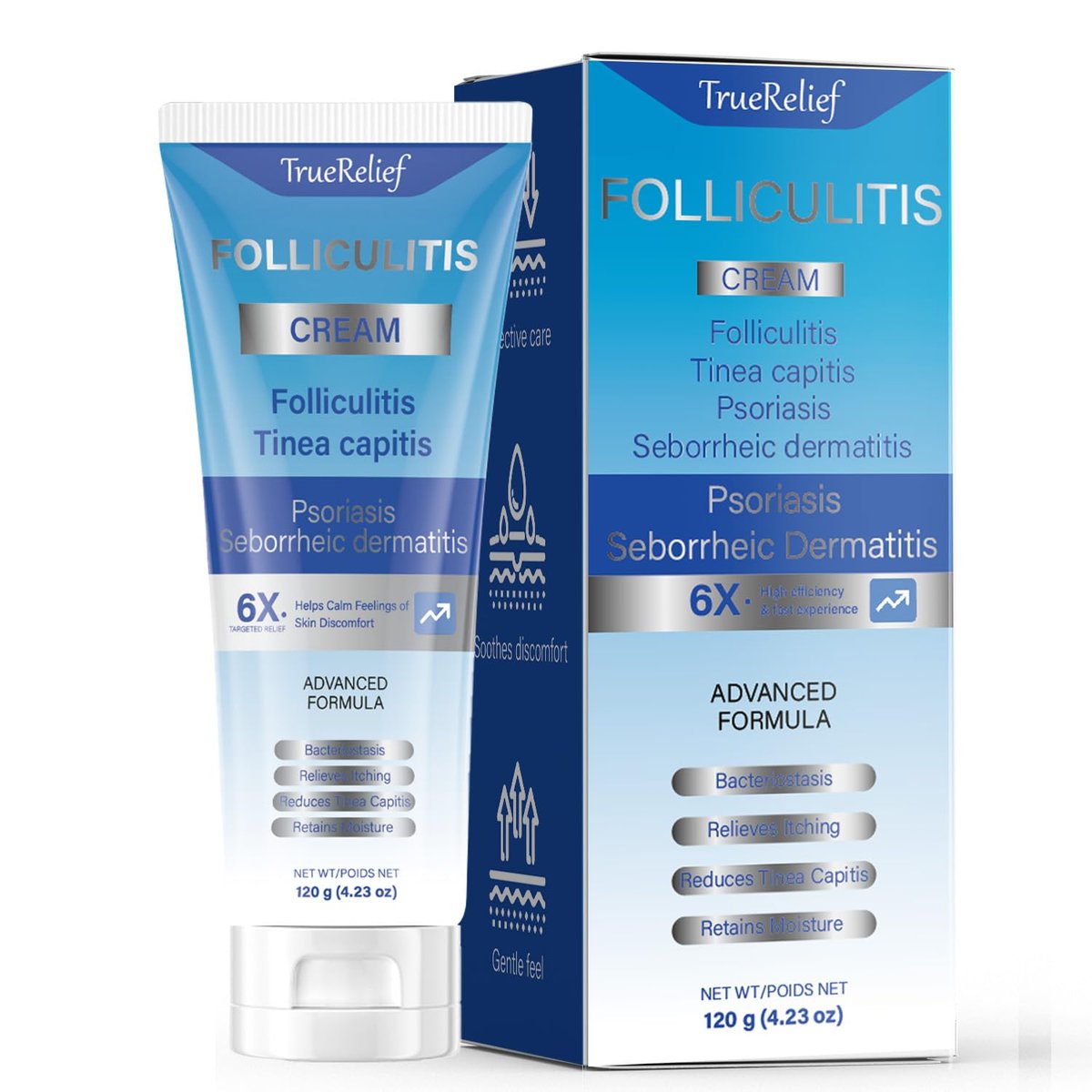 OUHENGTEK Follikulitis-Creme | Beruhigt & Hilft bei Beulen auf Kopfhaut, Gesicht, Körper & Po | Gegen eingewachsene Haare, Rasierpickel & Akne | 120g