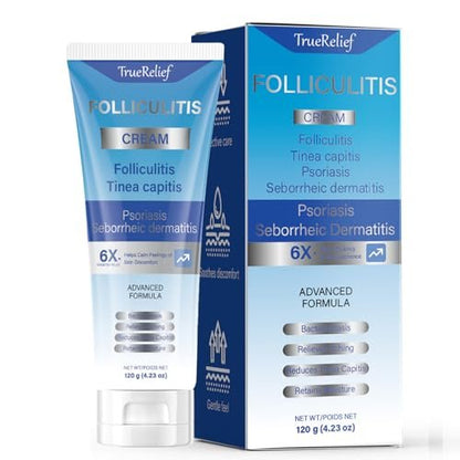 OUHENGTEK Follikulitis-Creme | Beruhigt & Hilft bei Beulen auf Kopfhaut, Gesicht, Körper & Po | Gegen eingewachsene Haare, Rasierpickel & Akne | 120g
