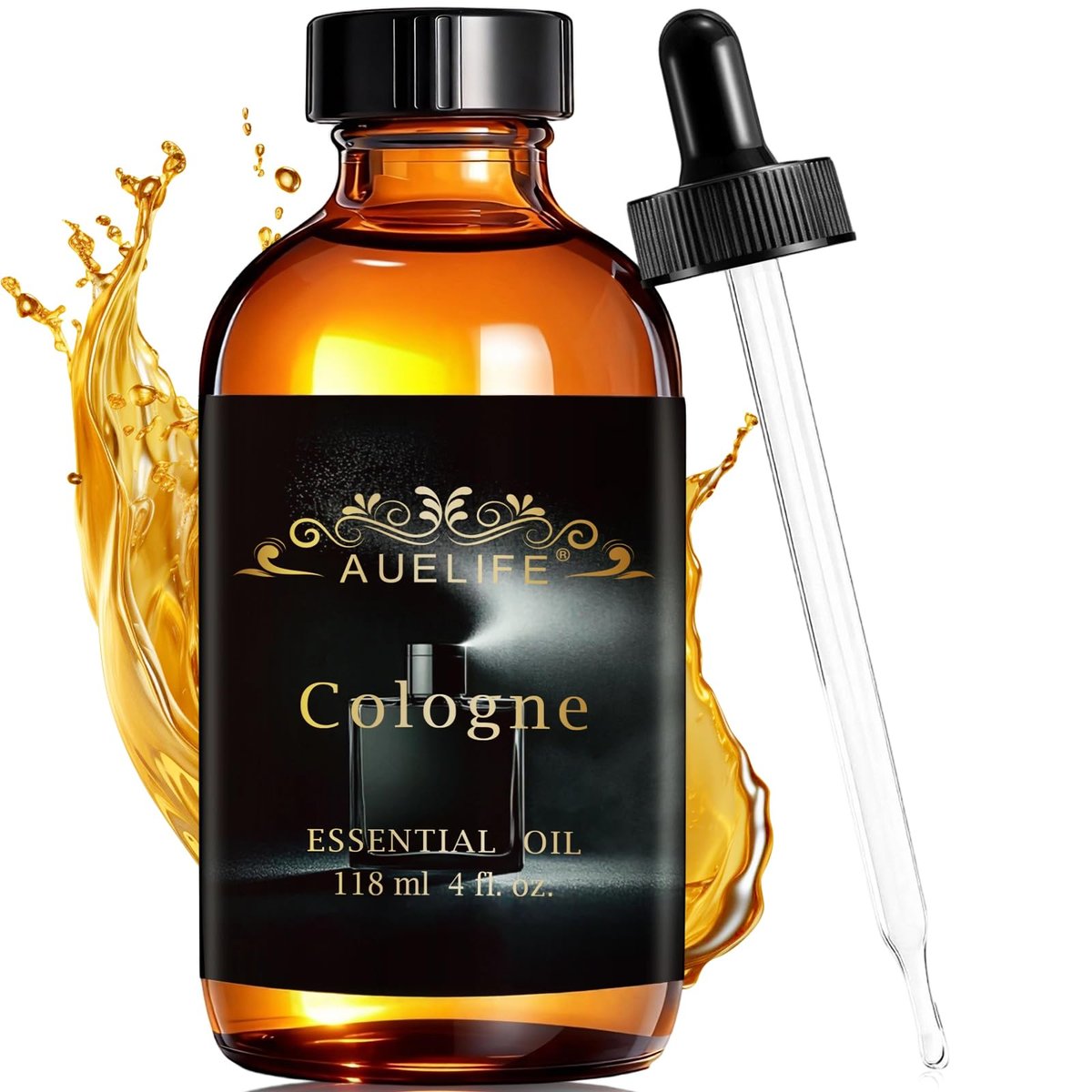 Auelife 4oz Cologne Ätherisches Öl für Diffuser – Herrenduft für Aromatherapie, Kerzenherstellung, Seifenherstellung – Vatertags- und Geburtstagsgeschenk für Männer, 118 ml