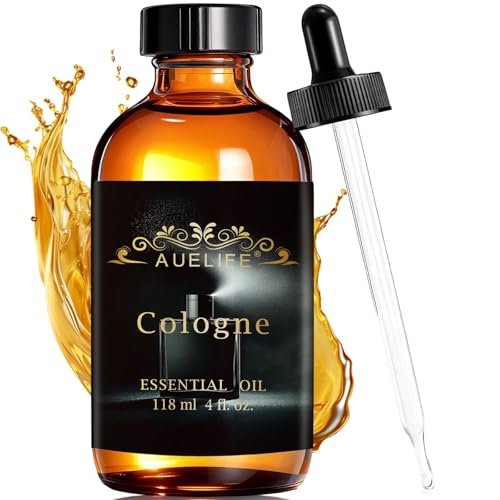 Auelife 4oz Cologne Ätherisches Öl für Diffuser – Herrenduft für Aromatherapie, Kerzenherstellung, Seifenherstellung – Vatertags- und Geburtstagsgeschenk für Männer, 118 ml