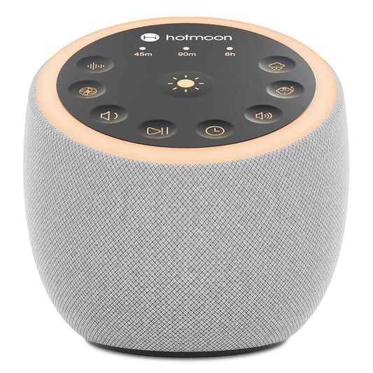 Hotmoon Cocoon 2 Weißes Rauschen Soundmaschine für Schlaf, 40 beruhigende Klänge, 8 Nachtlichter, Timer, für Erwachsene, Büro, Privatsphäre, Plug-in