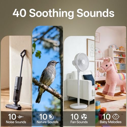 Hotmoon Cocoon 2 Weißes Rauschen Soundmaschine für Schlaf, 40 beruhigende Klänge, 8 Nachtlichter, Timer, für Erwachsene, Büro, Privatsphäre, Plug-in