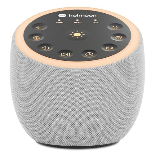 Hotmoon Cocoon 2 Weißes Rauschen Soundmaschine für Schlaf, 40 beruhigende Klänge, 8 Nachtlichter, Timer, für Erwachsene, Büro, Privatsphäre, Plug-in