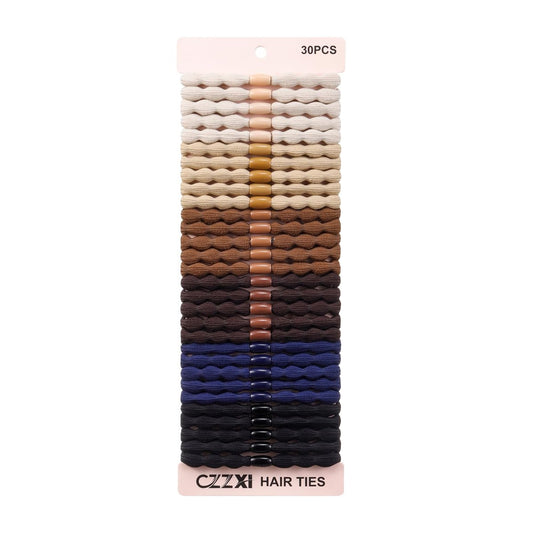 CZZXI 30er Pack Haargummis & Zopfgummis für dickes Haar, 8 mm breite sanfte Elastics, 3x stärker mit ganztägigem Komfort, Haaraccessoires für Frauen & Männer