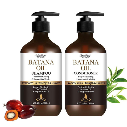 Batana Oil Shampoo & Conditioner Set für Haarwachstum und Verdickung – mit Biotin, Keratin, Teebaumöl & Rosmarin – Stärkt und verleiht dünnem Haar Volumen – Tägliche Haarpflege für Männer und Frauen