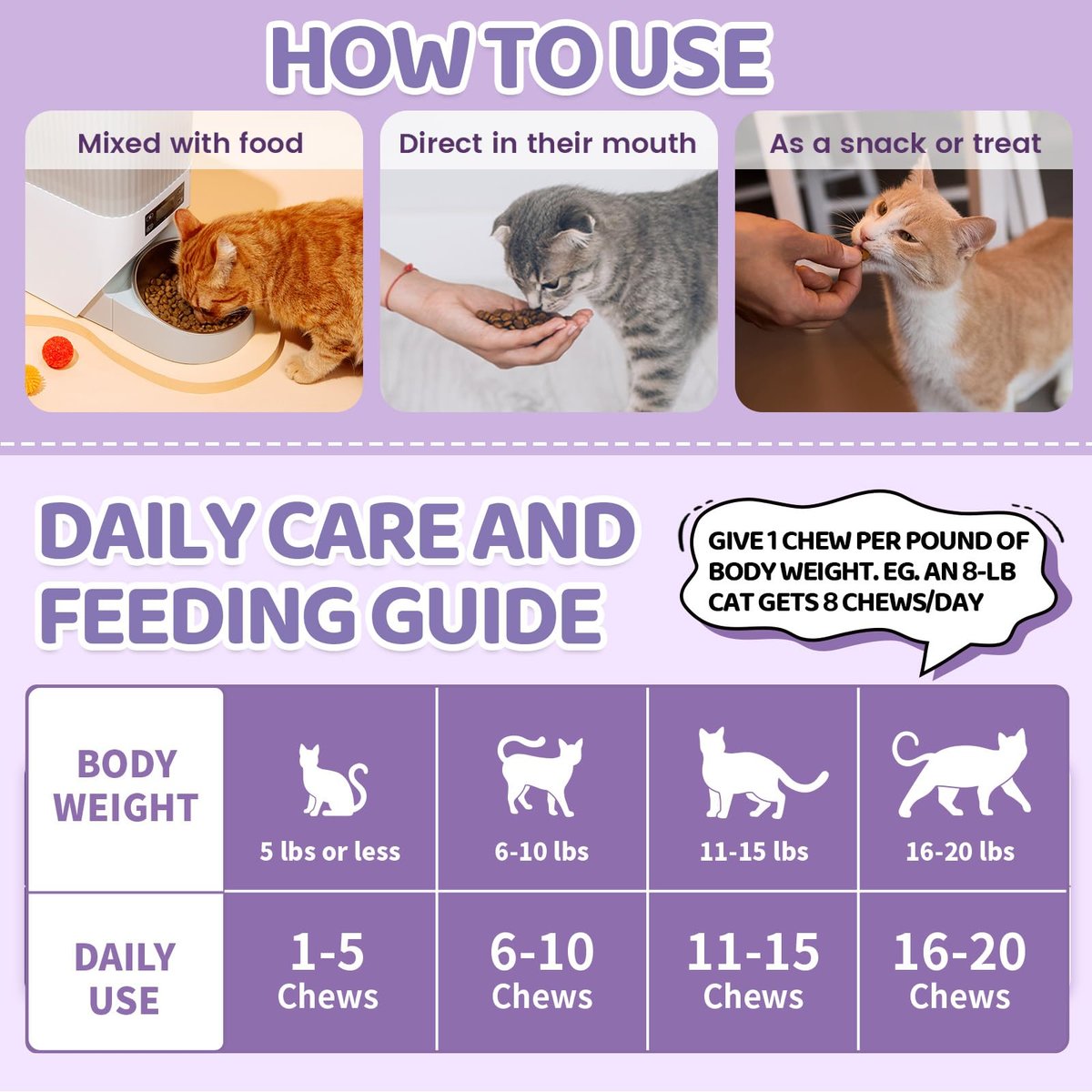 Lysin für Katzen, 500 Stück Immununterstützung Kaustücke, L-Lysin Ergänzung mit Kolostrum, Omega-3, lindert Niesen, laufende Nase & obere Atemwege, knusprig & cremig, Huhn-Krill-Geschmack