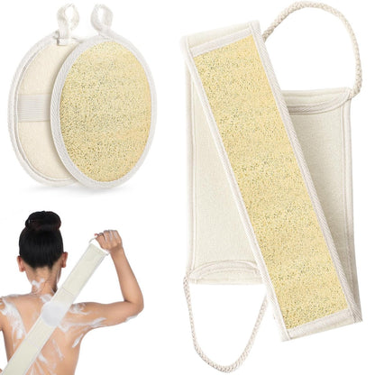 Natürlicher Loofah-Rückenreiniger für die Dusche, Peeling-Körperschrubber Loofah-Set für Frauen und Männer, Loofah-Schwamm zur Tiefenreinigung von Körper und Rücken - 1 Packung (2 Stück)