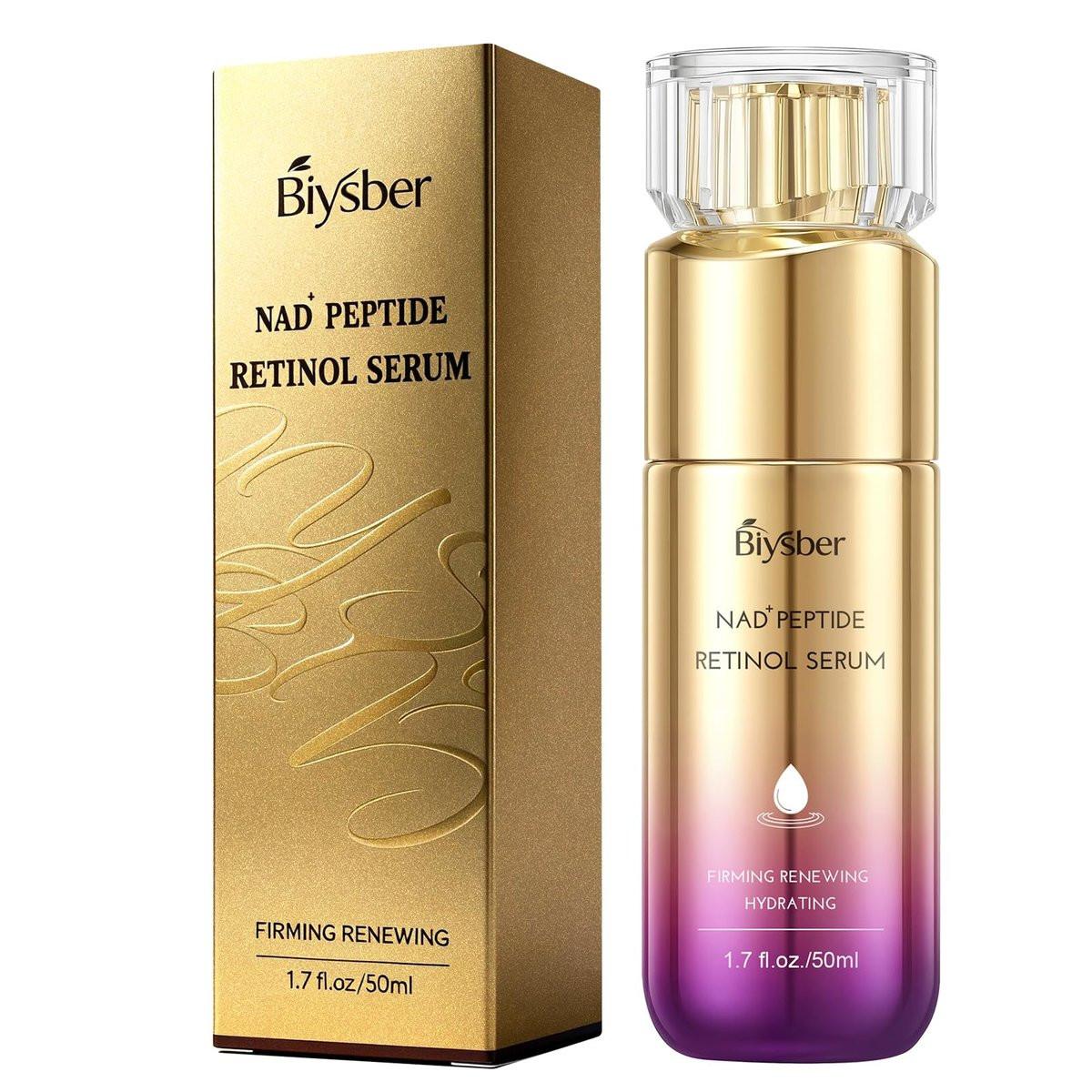 NAD+ Retinol Collagen Gesichtsserum: Anti-Aging Peptid Serum für straffe Haut, Reduzierung von Falten & feinen Linien, feuchtigkeitsspendendes Serum für strahlenden Glanz