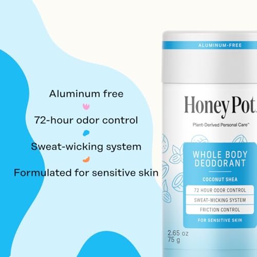 Honey Pot – Ganzkörper-Deodorant mit Kokosnuss & Sheabutter für Frauen – Aluminiumfrei – 72h Geruchskontrolle – Schweißabweisend – Ohne Parabene & Sulfate – 75 g