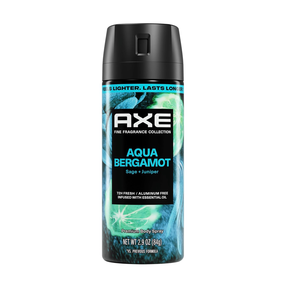 AXE Fine Fragrance Collection Körperspray Aqua Bergamot – 72 Stunden Frische, Aluminiumfrei, 82 ml