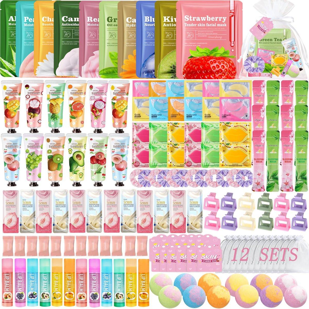 FOCone 156-teiliges Spa-Party-Set für Frauen – Gesichtsmasken, Lippenbalsam, Augenpads – Perfekt für Junggesellinnenabschiede, Hochzeiten, Geburtstage und Pyjama-Partys
