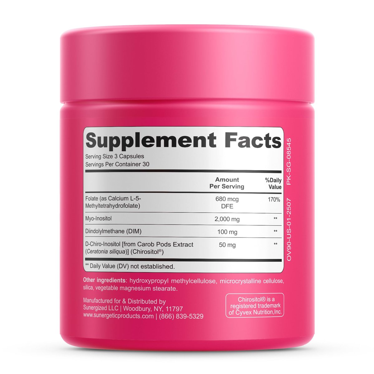 Premium Ovarian Health Support Supplement – Hormonbalance, Eisprung & Zyklusregulierung - Myo-Inositol & D-Chiro Inositol für Frauen – 40:1 Inositol-Verhältnis mit Folat & DIM – 90 Kapseln