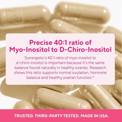 Premium Ovarian Health Support Supplement – Hormonbalance, Eisprung & Zyklusregulierung - Myo-Inositol & D-Chiro Inositol für Frauen – 40:1 Inositol-Verhältnis mit Folat & DIM – 90 Kapseln