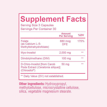Premium Ovarian Health Support Supplement – Hormonbalance, Eisprung & Zyklusregulierung - Myo-Inositol & D-Chiro Inositol für Frauen – 40:1 Inositol-Verhältnis mit Folat & DIM – 90 Kapseln