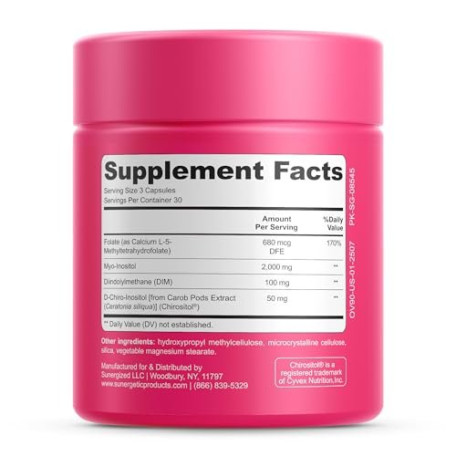 Premium Ovarian Health Support Supplement – Hormonbalance, Eisprung & Zyklusregulierung - Myo-Inositol & D-Chiro Inositol für Frauen – 40:1 Inositol-Verhältnis mit Folat & DIM – 90 Kapseln