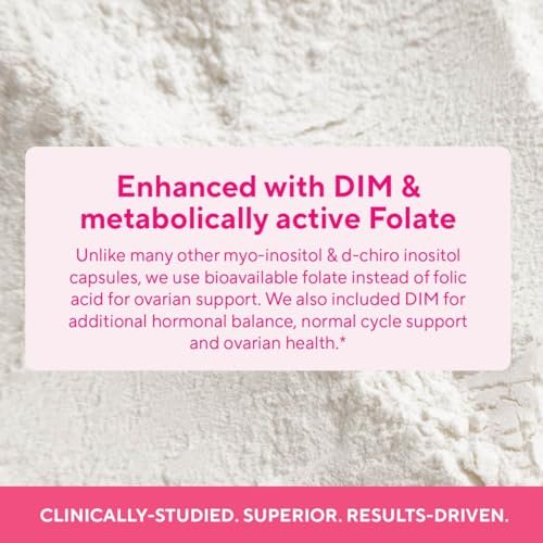 Premium Ovarian Health Support Supplement – Hormonbalance, Eisprung & Zyklusregulierung - Myo-Inositol & D-Chiro Inositol für Frauen – 40:1 Inositol-Verhältnis mit Folat & DIM – 90 Kapseln