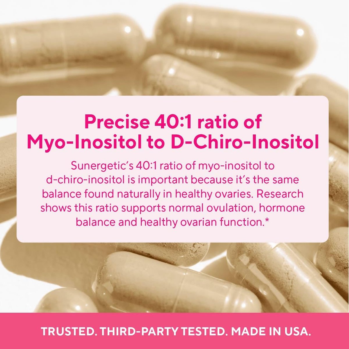 Premium Ovarian Health Support Supplement – Hormonbalance, Eisprung & Zyklusregulierung - Myo-Inositol & D-Chiro Inositol für Frauen – 40:1 Inositol-Verhältnis mit Folat & DIM – 90 Kapseln