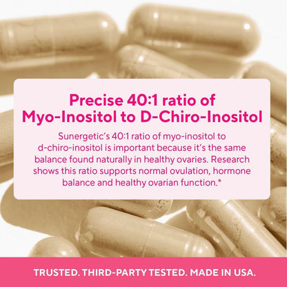 Premium Ovarian Health Support Supplement – Hormonbalance, Eisprung & Zyklusregulierung - Myo-Inositol & D-Chiro Inositol für Frauen – 40:1 Inositol-Verhältnis mit Folat & DIM – 90 Kapseln