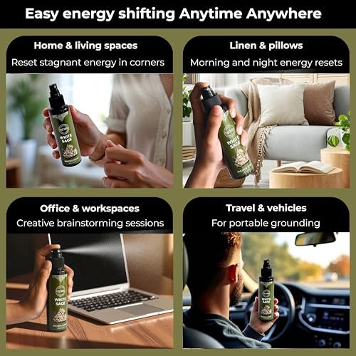Weißer Salbei Spray für spirituelle Reinigung, negative Energie und Schutz – Smudge Spray aus natürlichem, nicht giftigem Salbei-Öl – Salvia Blanca para Limpiar