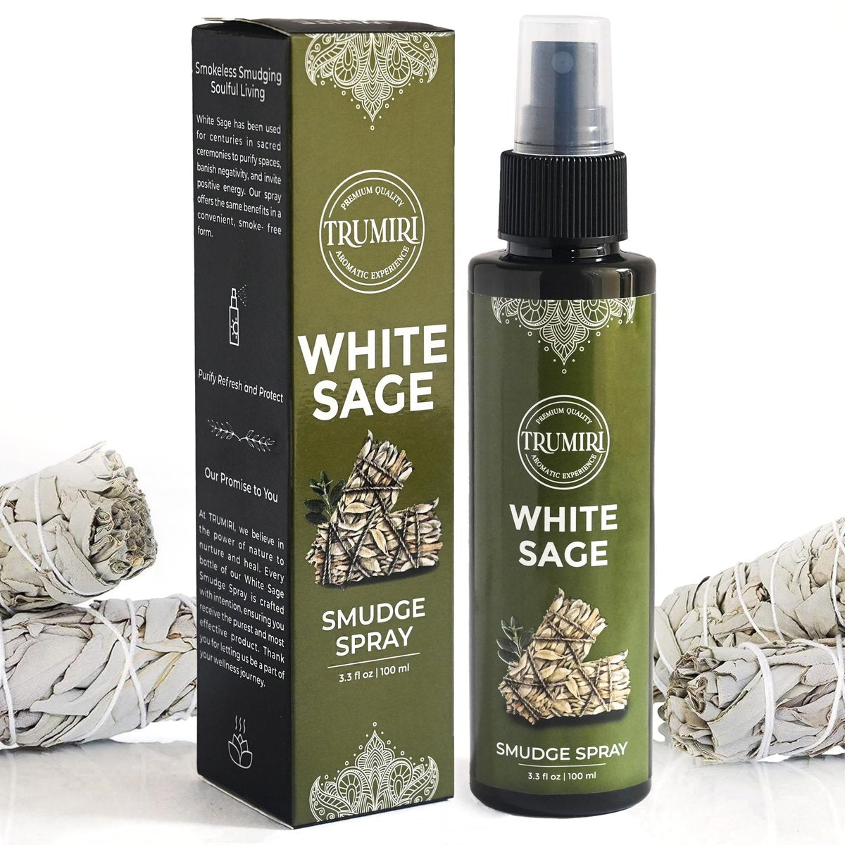 Weißer Salbei Spray für spirituelle Reinigung, negative Energie und Schutz – Smudge Spray aus natürlichem, nicht giftigem Salbei-Öl – Salvia Blanca para Limpiar