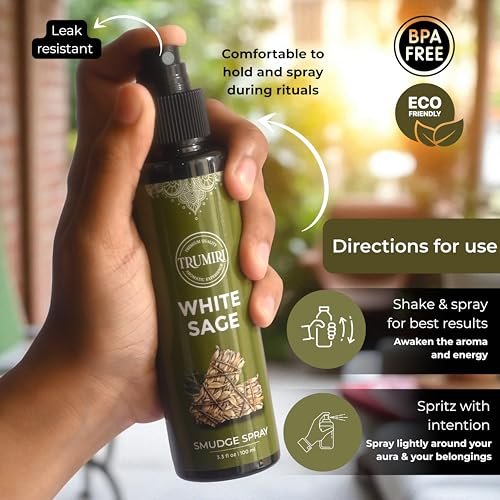 Weißer Salbei Spray für spirituelle Reinigung, negative Energie und Schutz – Smudge Spray aus natürlichem, nicht giftigem Salbei-Öl – Salvia Blanca para Limpiar