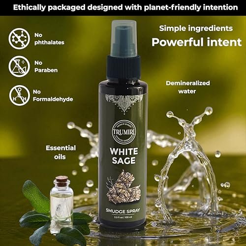 Weißer Salbei Spray für spirituelle Reinigung, negative Energie und Schutz – Smudge Spray aus natürlichem, nicht giftigem Salbei-Öl – Salvia Blanca para Limpiar