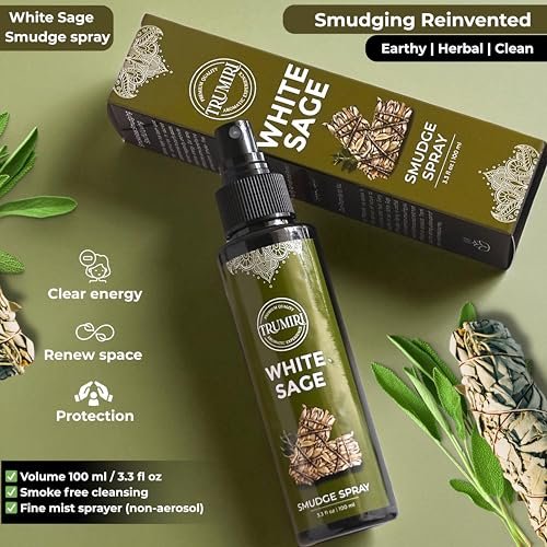 Weißer Salbei Spray für spirituelle Reinigung, negative Energie und Schutz – Smudge Spray aus natürlichem, nicht giftigem Salbei-Öl – Salvia Blanca para Limpiar