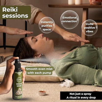 Weißer Salbei Spray für spirituelle Reinigung, negative Energie und Schutz – Smudge Spray aus natürlichem, nicht giftigem Salbei-Öl – Salvia Blanca para Limpiar
