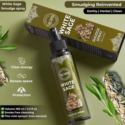 Weißer Salbei Spray für spirituelle Reinigung, negative Energie und Schutz – Smudge Spray aus natürlichem, nicht giftigem Salbei-Öl – Salvia Blanca para Limpiar