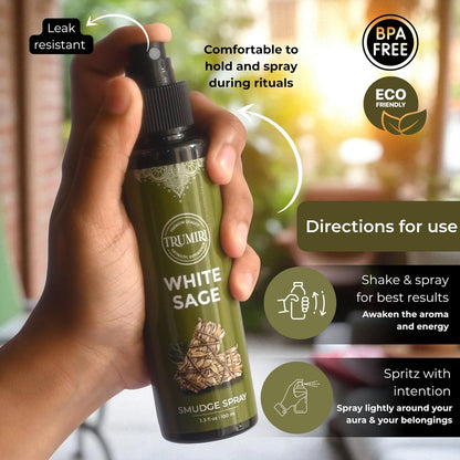 Weißer Salbei Spray für spirituelle Reinigung, negative Energie und Schutz – Smudge Spray aus natürlichem, nicht giftigem Salbei-Öl – Salvia Blanca para Limpiar