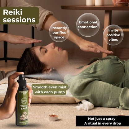 Weißer Salbei Spray für spirituelle Reinigung, negative Energie und Schutz – Smudge Spray aus natürlichem, nicht giftigem Salbei-Öl – Salvia Blanca para Limpiar