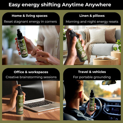 Weißer Salbei Spray für spirituelle Reinigung, negative Energie und Schutz – Smudge Spray aus natürlichem, nicht giftigem Salbei-Öl – Salvia Blanca para Limpiar