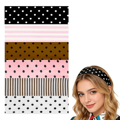 PRELITER Polka Dot Stirnband für Damen – 6er Set Elastische Haarbänder für Sport, Yoga & Mode