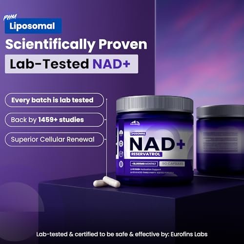 PURE HEALTH MAX PHM NAD Resveratrol Supplement – NAD+ Liposomale Kapseln für Männer und Frauen | NMN & NMNH Alternative | 90 Kapseln, 1,5 Monate Vorrat
