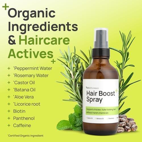 Brigs Naturals Haarspray für dichteres Haar und gesunde Kopfhaut – Hergestellt in den USA mit Bio-Botanicals, Rosmarinwasser, Pfefferminze, Biotin, Batana-Öl, Koffein und Pflegewirkstoffen