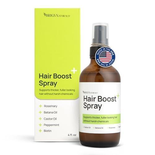 Brigs Naturals Haarspray für dichteres Haar und gesunde Kopfhaut – Hergestellt in den USA mit Bio-Botanicals, Rosmarinwasser, Pfefferminze, Biotin, Batana-Öl, Koffein und Pflegewirkstoffen
