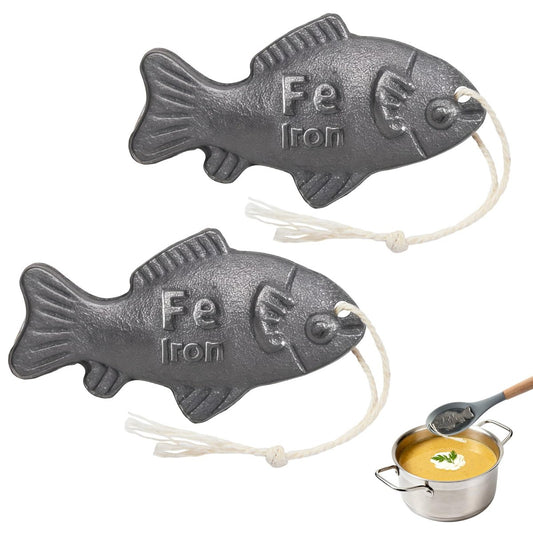 2 Stück Eisenfisch zum Kochen – Natürliche Eisenergänzung zur Reduzierung des Risikos von Eisenmangel, ideal für Anämie, Veganer & Schwangere – Tägliche Anwendung, jahrelanger Vorrat enthalten