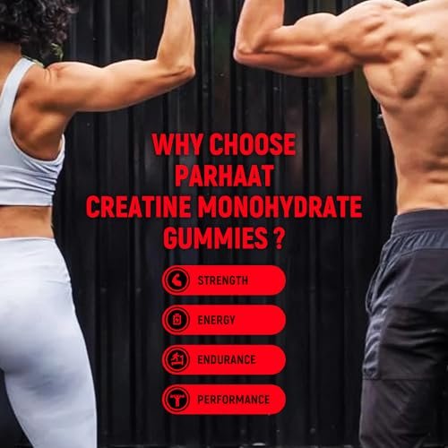 NSF-zertifizierte Creatine-Gummis – Creatin-Monohydrat-Gummis 5g für Männer & Frauen – Steigert Fokus, Kraft und Ausdauer, vegan, glutenfrei, nicht genetisch verändert, 2,5 g Creatin pro Gummi (Erdbeere 90 Stück)