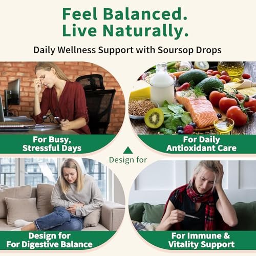 JuvaNutra Soursop Bitters Liquid Drops 4 Fl Oz – 12-in-1 Kräutertonic mit Seemoos, Moringa, Kurkuma, Echinacea & Ashwagandha zur Unterstützung der Verdauung und des Immunsystems