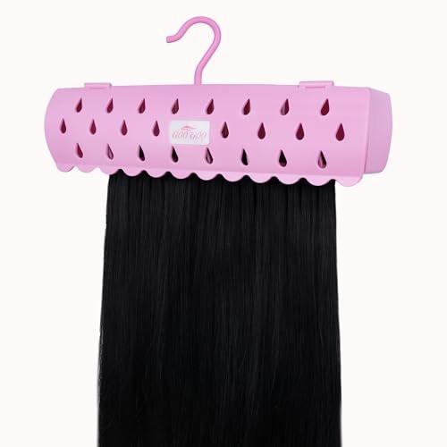 GOOGOO Haarverlängerungs-Halterständer für Styling, 5 Installationsmodi mit Werkzeug, Pink – sicherer Halt für Waschen, Stylen, Packen und Aufbewahren