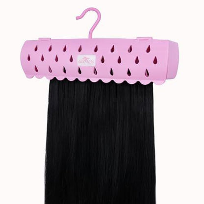 GOOGOO Haarverlängerungs-Halterständer für Styling, 5 Installationsmodi mit Werkzeug, Pink – sicherer Halt für Waschen, Stylen, Packen und Aufbewahren